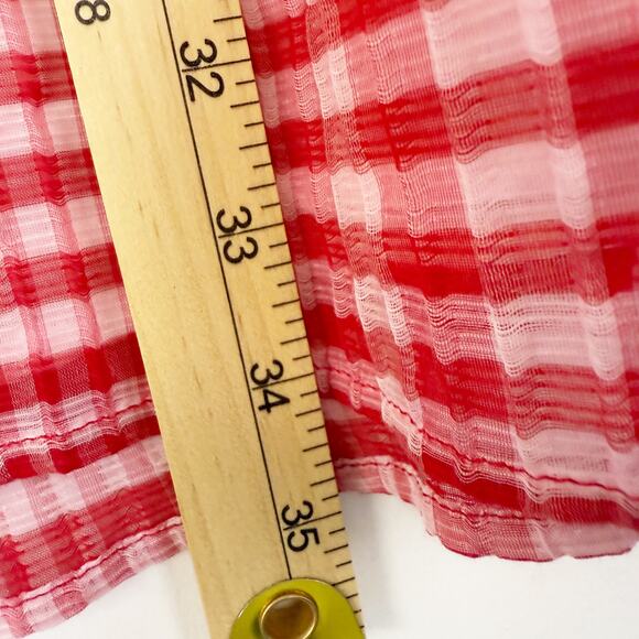 Marie Oliver Bay Mini Dress in Cherry Check Pattern Red & Pink Women's Medium - Picture 12 of 12